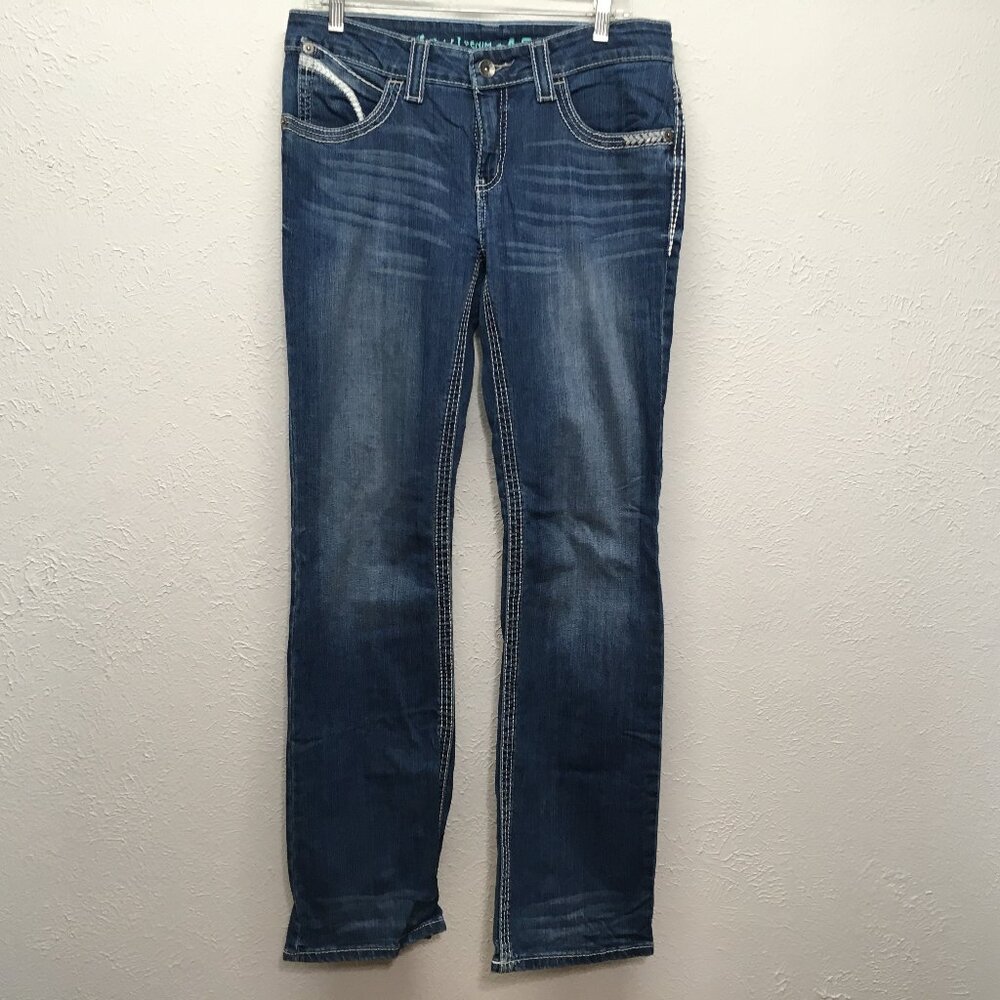 Cruel Jeans Womens 29/7 Long Low Rise Dark Wash Denim Stretch Abby 32x33‎